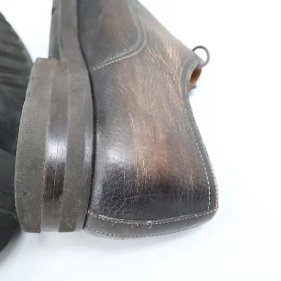 MAGNANNI FLEX Leather Brown Pebbled Leather Oxford Size‎ 9.5 M Spain LONG Laces